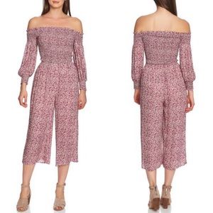 1. State Wildflower Off the Shoulder Crop Jumpsuit